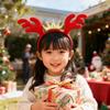 Joyesplay Christmas Headbands for Kids, Reindeer and Deer Ears, Cute and Fluffy Hair Accessories for a Christmassy Christmas Photo Prop or Party Gift