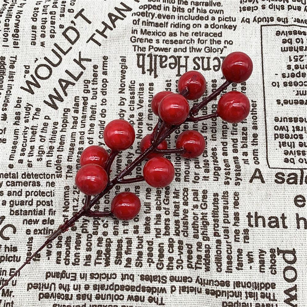 10Pcs Red Berries Stems Red Berry Artificia flowers Craft Holiday Decor