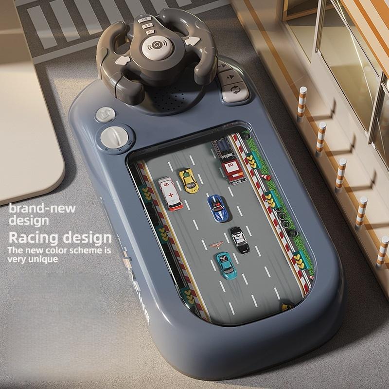 Children's Racing Game Console, Fun Obstacle Avoidance and Level Adventure, Educational Steering Wheel Toy Tabletop Game