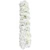 Artificial Silk Flower Row – Dahlia, Rose & Hydrangea – 39.4 Inch Realistic Faux Flowers for Wedding, Party & Home Decor – White