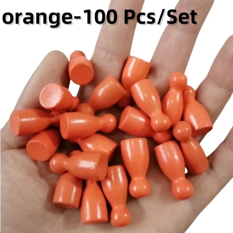 100 Pcs Colorful Wooden Chess Markers 24x12mm Board Game Tokens Marking Pieces for Strategy Games