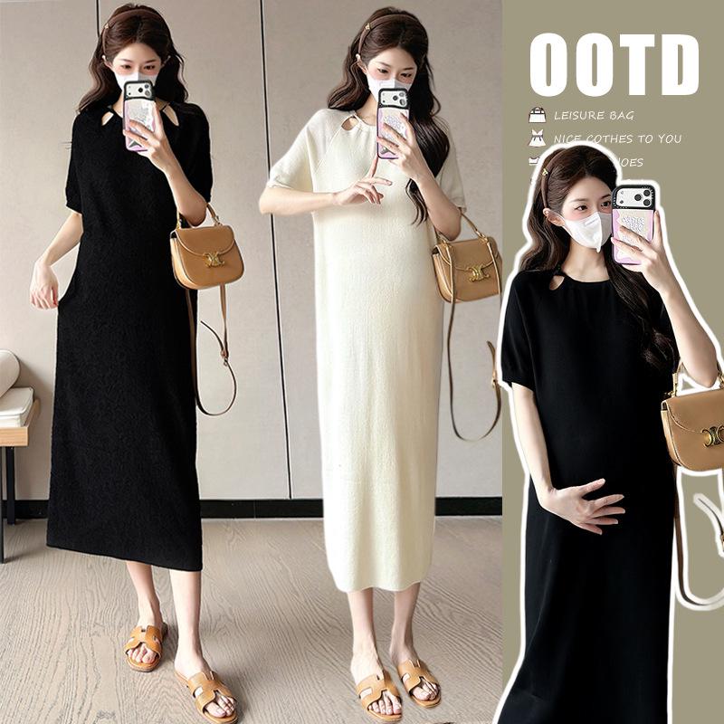 2026 Summer French Chic Loose Knit Raglan Dress L