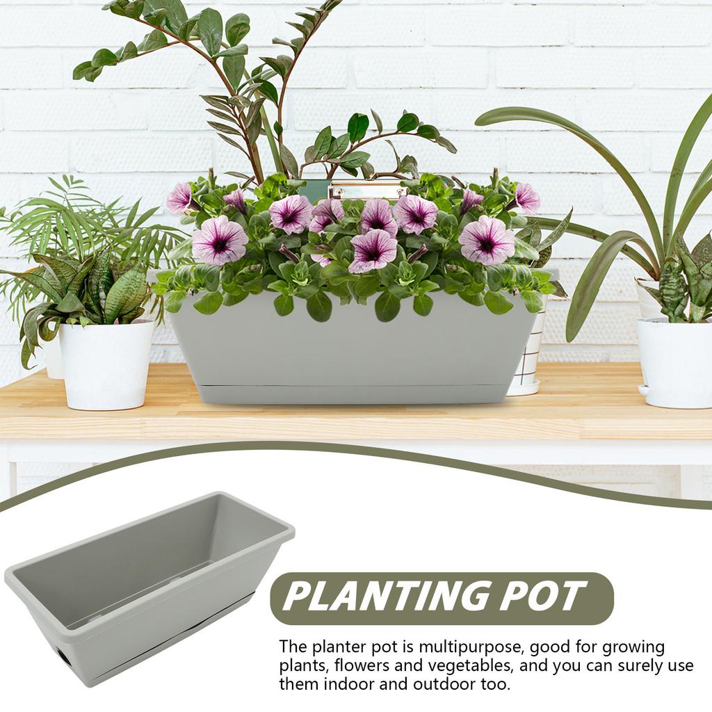 4er-Set rechteckiger Blumenkasten Pflanzgefäß Blumentopf Gemüse Pflanztopf Gartenzubehör Harz Pflanzbehälter Gartenzubehör