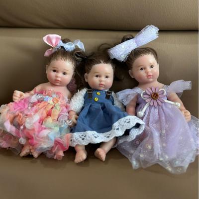 16 cm Vollsilikon Reborn Kleinkind Mädchen Puppe Niedliche Mini Palm Regenerierte Babypuppen für Kinder Geburtstagsgeschenk Schlafenszeit Spielhaus Spielzeug