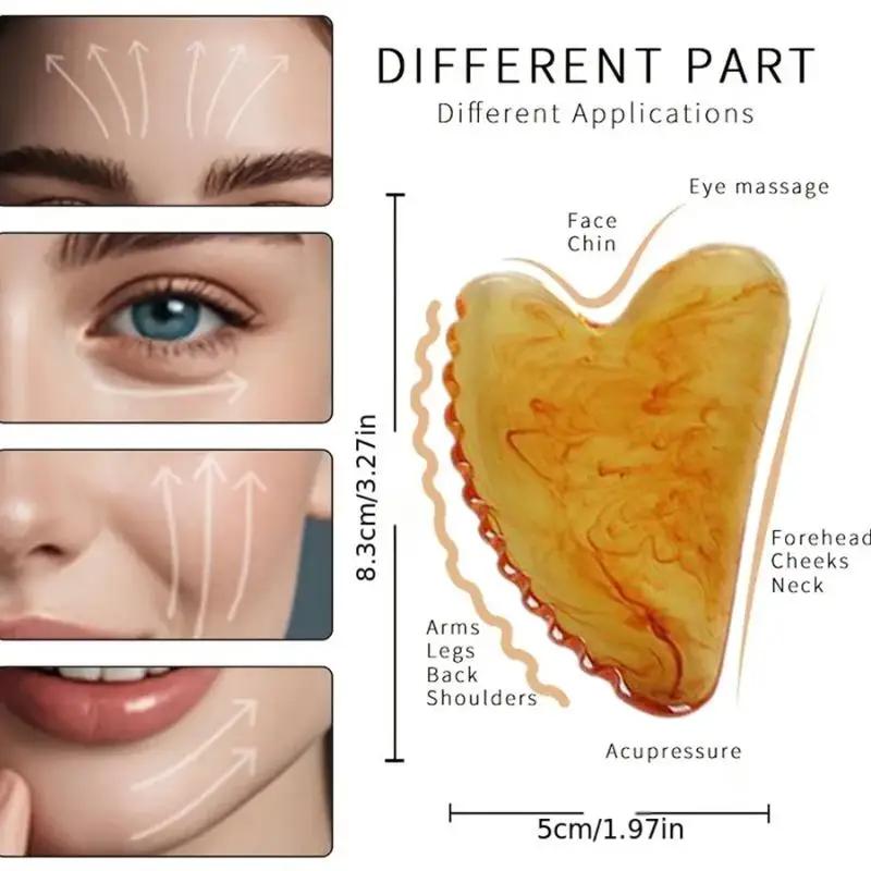 1 Stück Harz Gua Sha Schaber Gesichtsmassagegerät Werkzeug Guasha Massagebrett Facelifting Schlanker Schaber Schabplatte