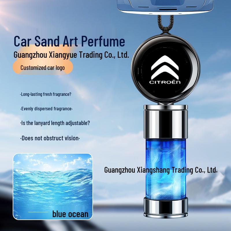 Citroen Solar Powered Car Perfume Holder – Long-Lasting Rearview Mirror Ornament Ocean
