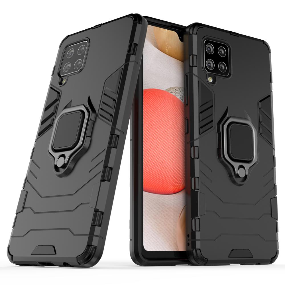 Hybrid Armor Protective Case with Magnetic Mount for Samsung Galaxy A42 5G - Black