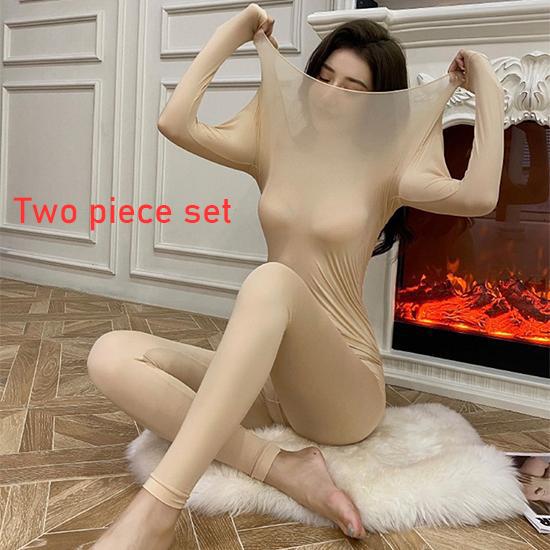 37 ℃ Constant Temperature Ultra-thin Thermal Underwear Skin Care Clothes Spring and Autumn Women's Clothes Suit Hyaluronic Acid Skin Care Clothes