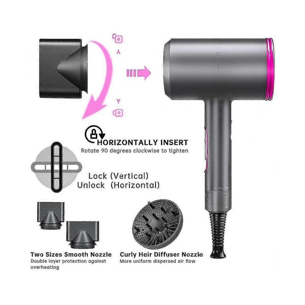 1800w Professional Hair Dryer with Diffuser Ionic Conditioning - Powerful, Fast Hairdryer Blow Dryer,ac Motor Hea