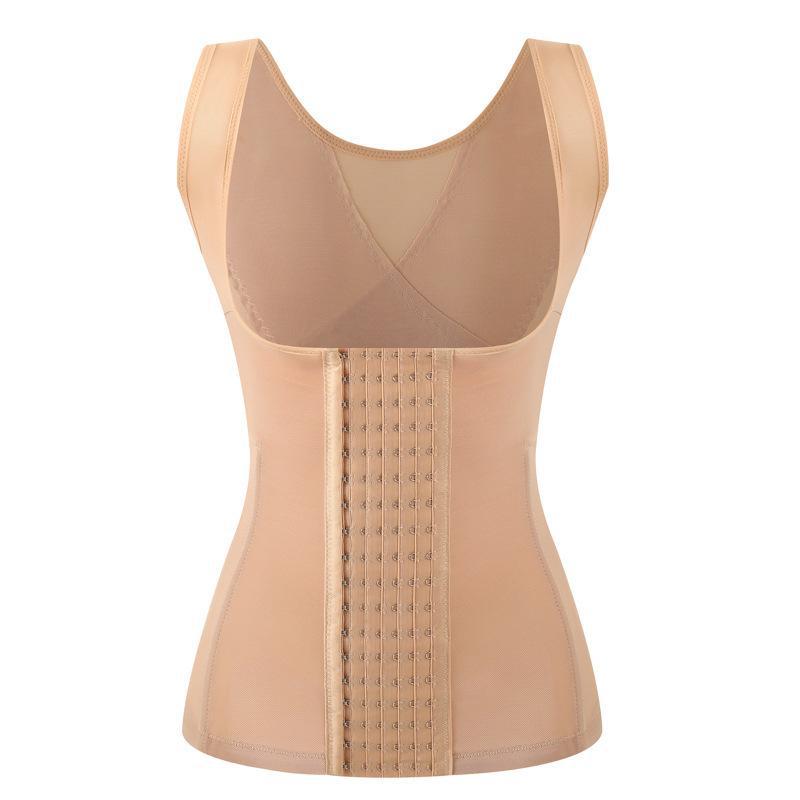 Postpartum Tummy Control Push-Up Corset Vest: Six-Row Hook Body Shaper for Women