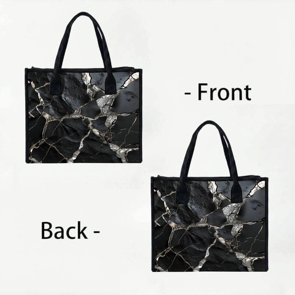 Stylish Crack Pattern Tote Bag Large Capacity Fashion Carryall for Daily Use Shopping