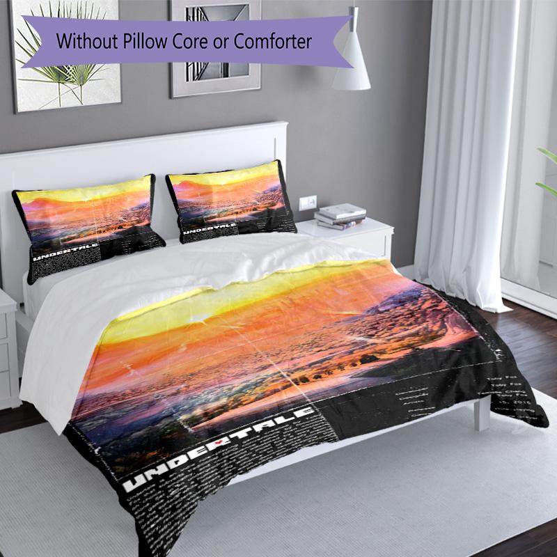 3Pcs Undertale Retro Game Bedding Quilt Set Quilt Cover Gift For Fans 1 Duvet Cover 2 Pillowcase Game277