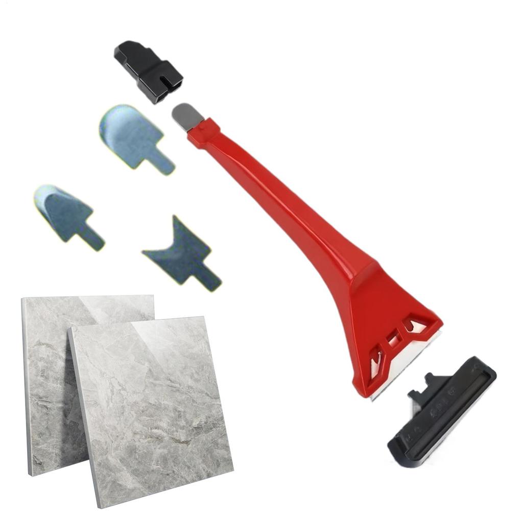 Caulk Tool 9 In 1 Caulk Scraper Remover Tool with Replaceable Head Angle Spatula Non-Slip Handle for Bathroom Shower Repair