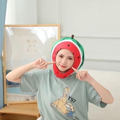 Cut Watermelon Headgear, Hat, Plush Headgear, Photo Props, Cartoon Headgear.