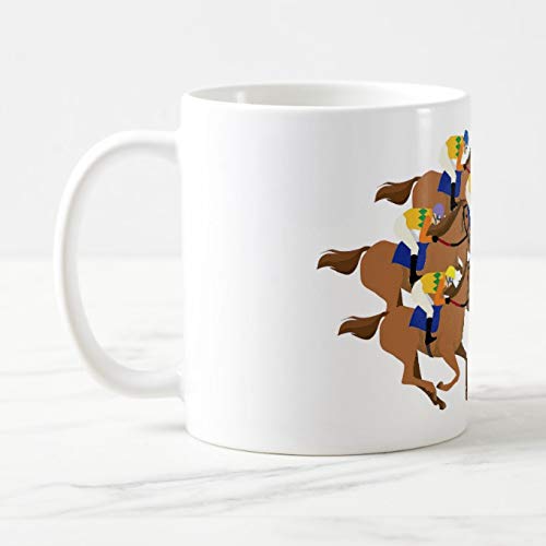 Horse Racing Jockey and Thoroughbred Illustration Mug: Photo Mug (horse Series) (B)