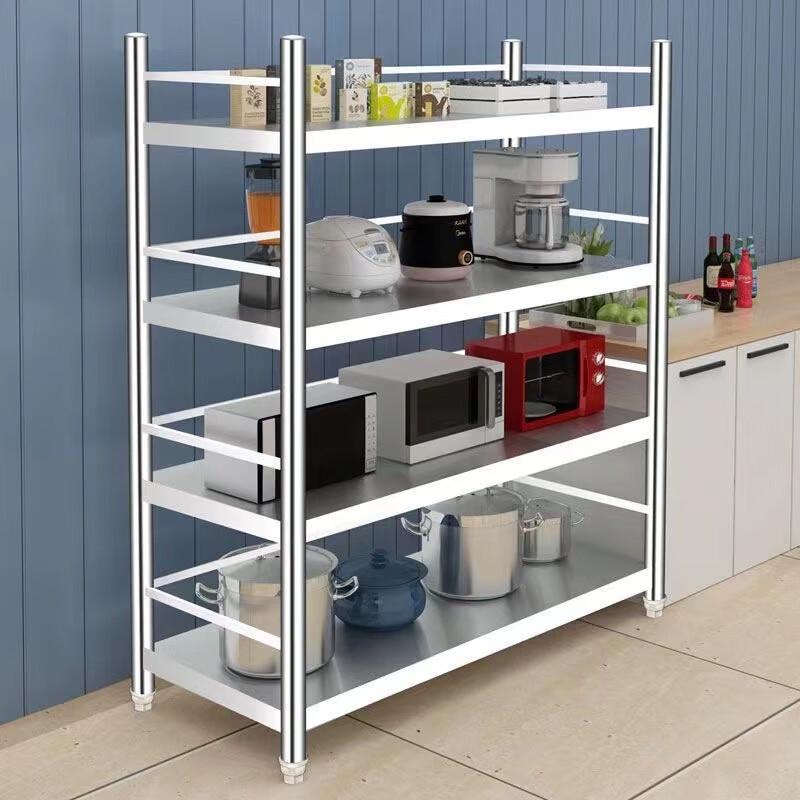 Stainless Steel Kitchen Storage Rack with Guardrail