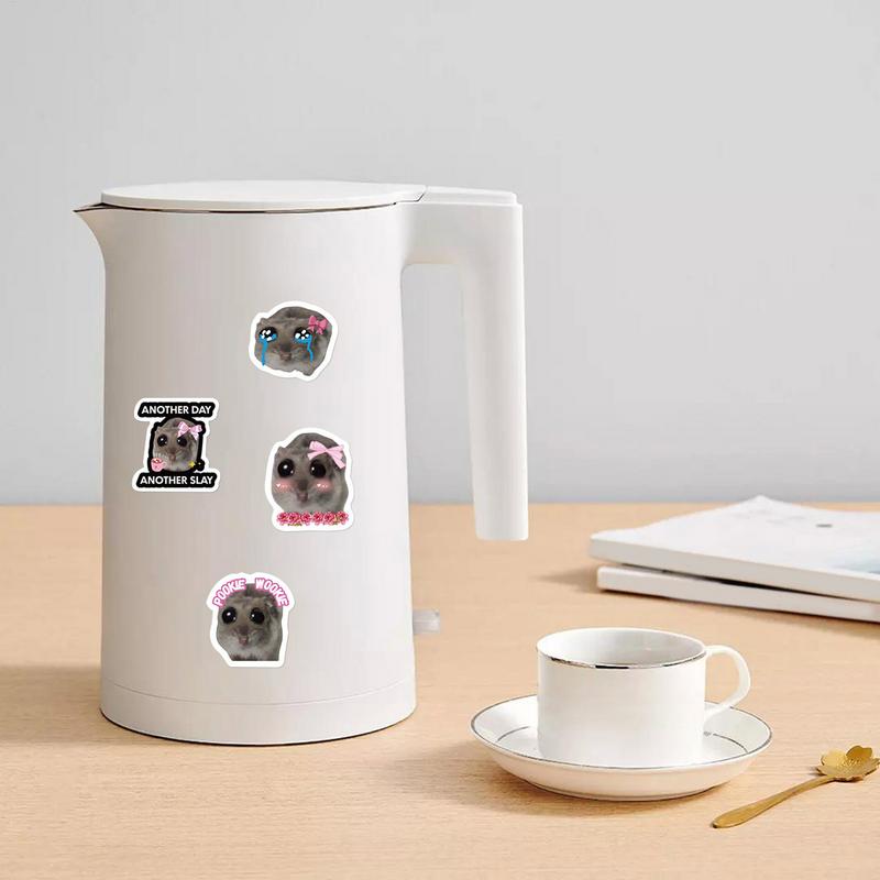 

Hamster Sticker Weird Stickers 500 Pieces Sad Hamster Cute Animal Decal 10-Pattern Hamster Decal Scrapbook Supplies Water Bottle China Mainland