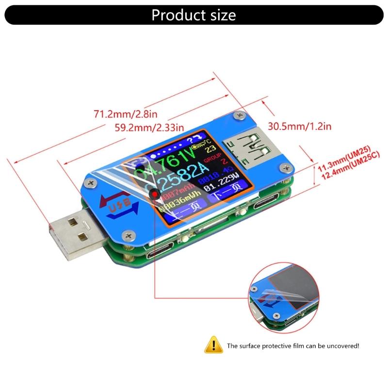 USB Power Meter 4-24V 5A LCD USB Voltage Current Display USB Tester Multimeter USB Current Meter Tester LCD Display