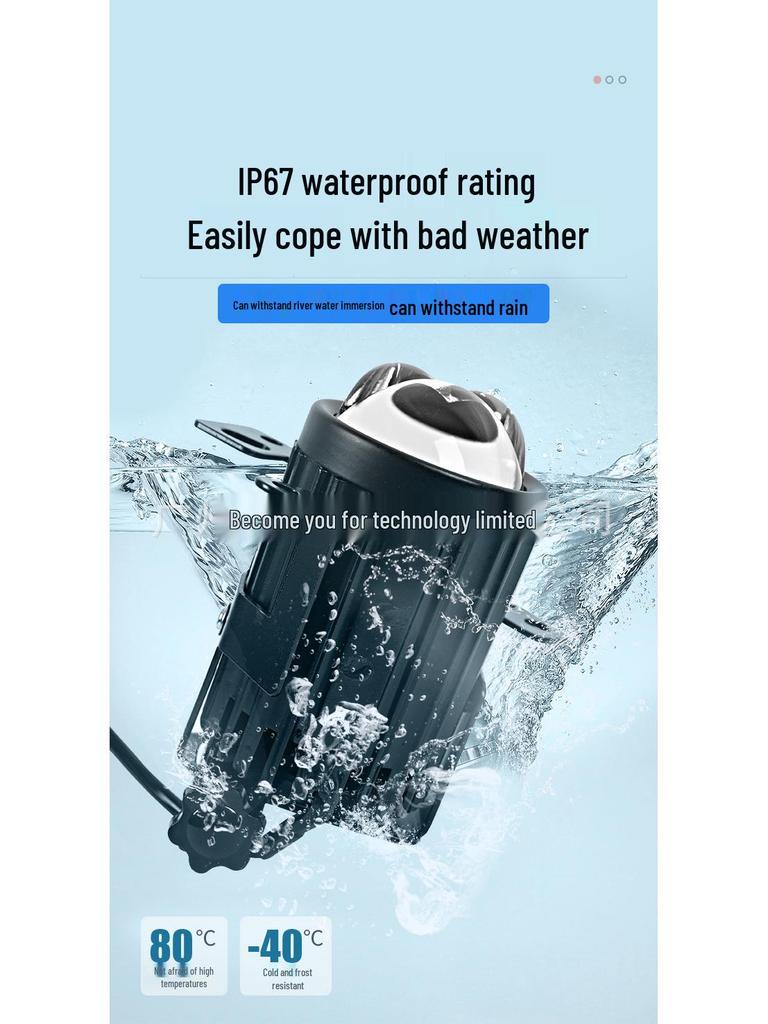 Tank 300 Double Lens Yellow LED Fog Light, High/Low Beam, High Brightness, Golden Eye.