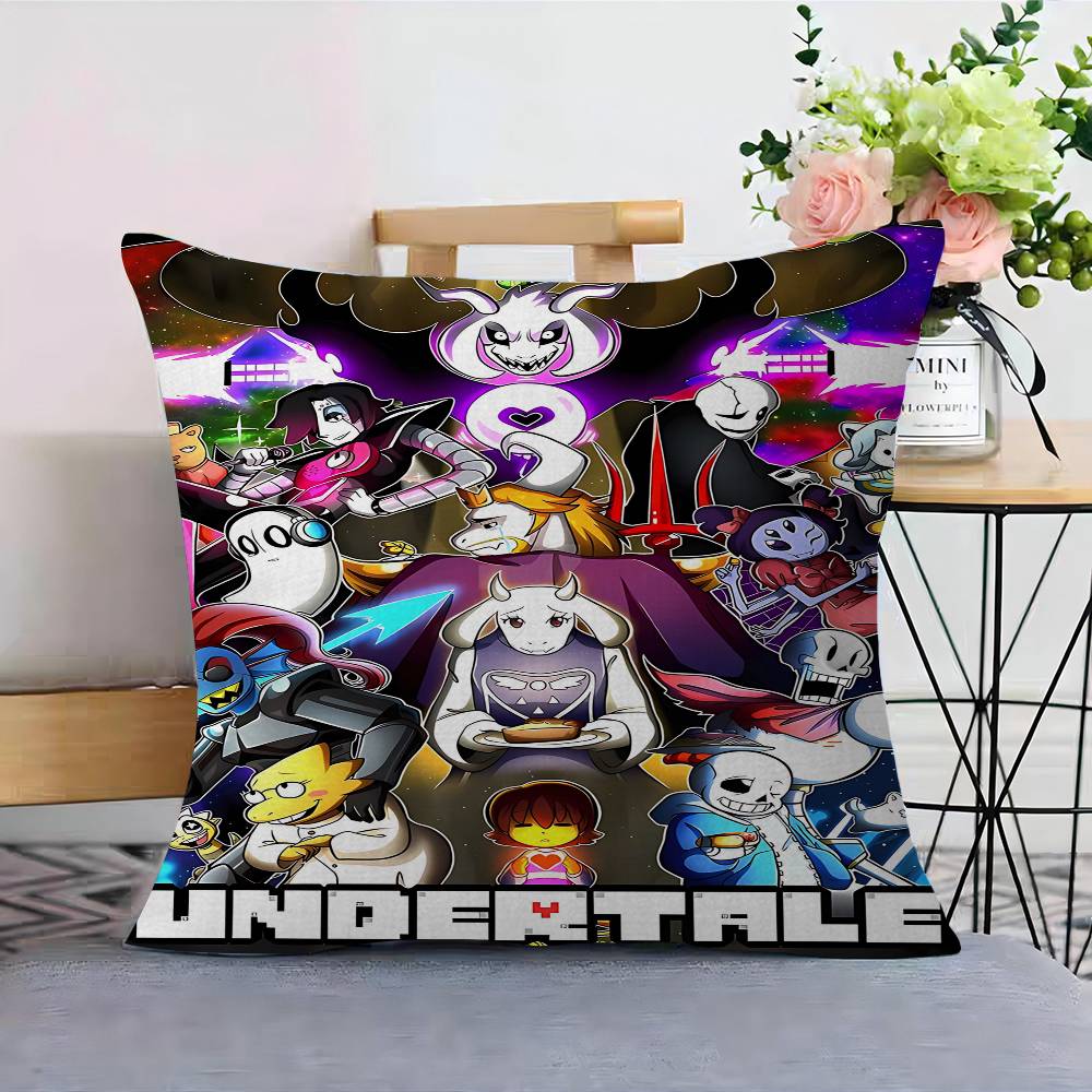 Anime Undertale Game Pillow Covers Cartoon Sofa Decorative Home Double-sided Printing Short Plush Cute Cushion Cover