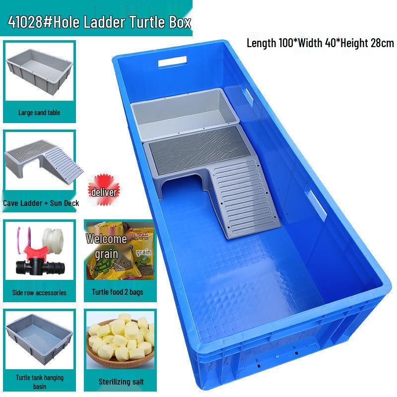 Large Plastic Turtle Tank with Sunning Platform and Breeding Box