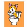 Cute Cartoon Animals In The Toilet Funny Prints Posters Canvas Painting Modern Wall Art Pictures Bathroom Living Room Home Decor