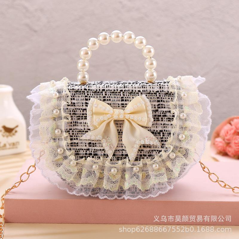 Fashionable and Cute Girl Princess Photo Decoration Lace Bow Crossbody Bag Children's Coin Purse Festival Gift