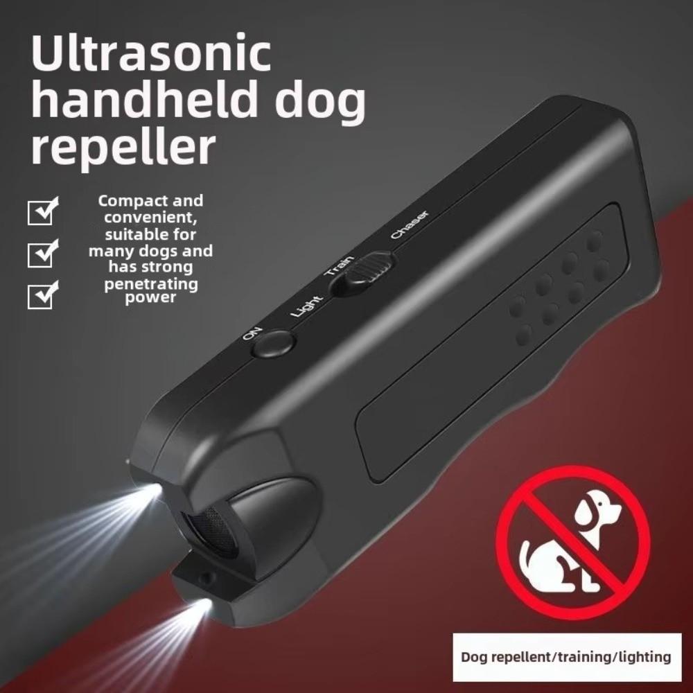 3 In1 Ultrasonic Dog Repeller Battery Powered LED Light Anti-barking Training Device Handheld Portable Electronic Dog Repeller