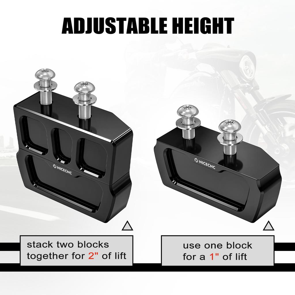 For Harley Forty Eight XL1200X Iron Sportster 883 XL883 Kickstand Lift Block 1"/2" For Harley Sportster 1200 Custom 2003-2020