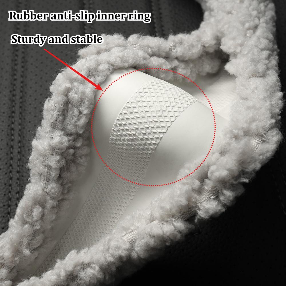 Winter Warm & Cozy 3D Pattern Short Plush Steering Wheel Cover – Ultra-Soft Lamb Fleece Feel, Non-Slip Grip Rubber Inner Ring