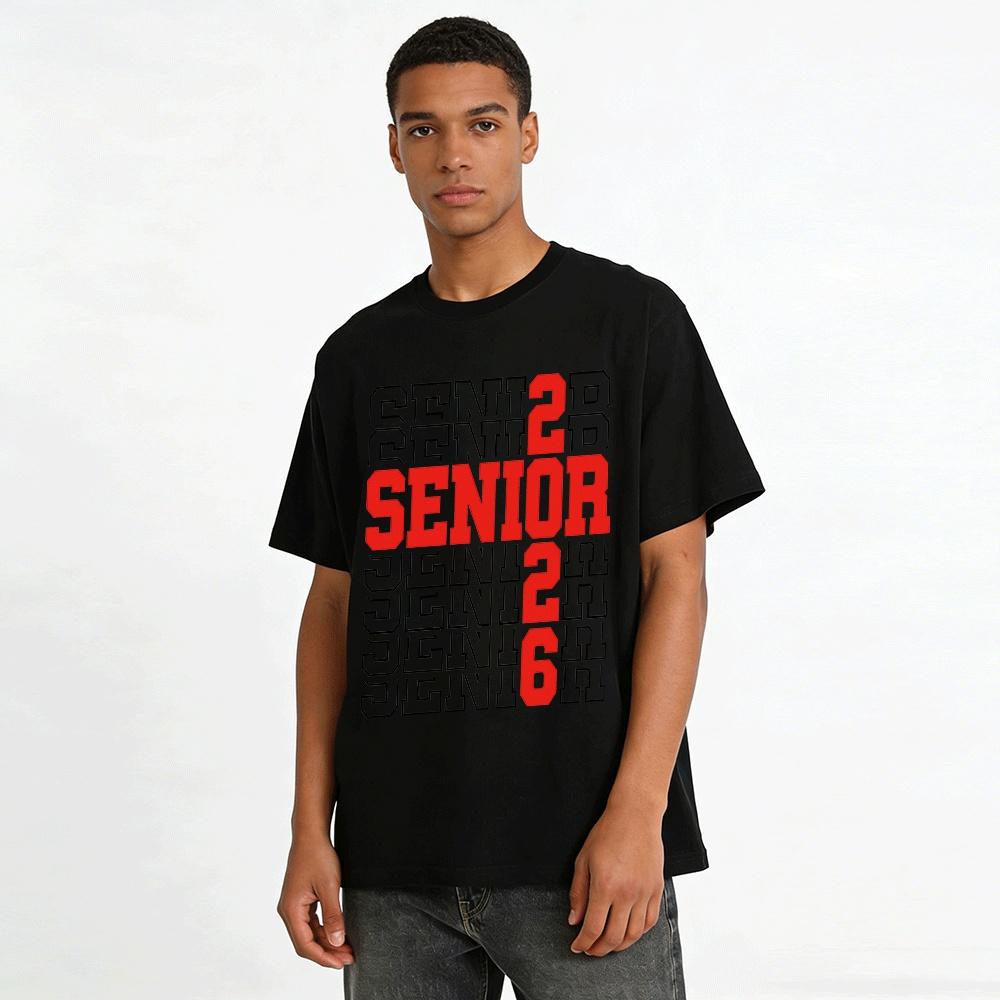 Class of 2026 Senior Graduation American Campus Style Printed Top Pure Cotton T-shirt