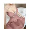 Women's Sexy Backless Spaghetti Strap Mesh Dress - Low-Cut, Summer Temperament, See-Through with Large Hem Skirt