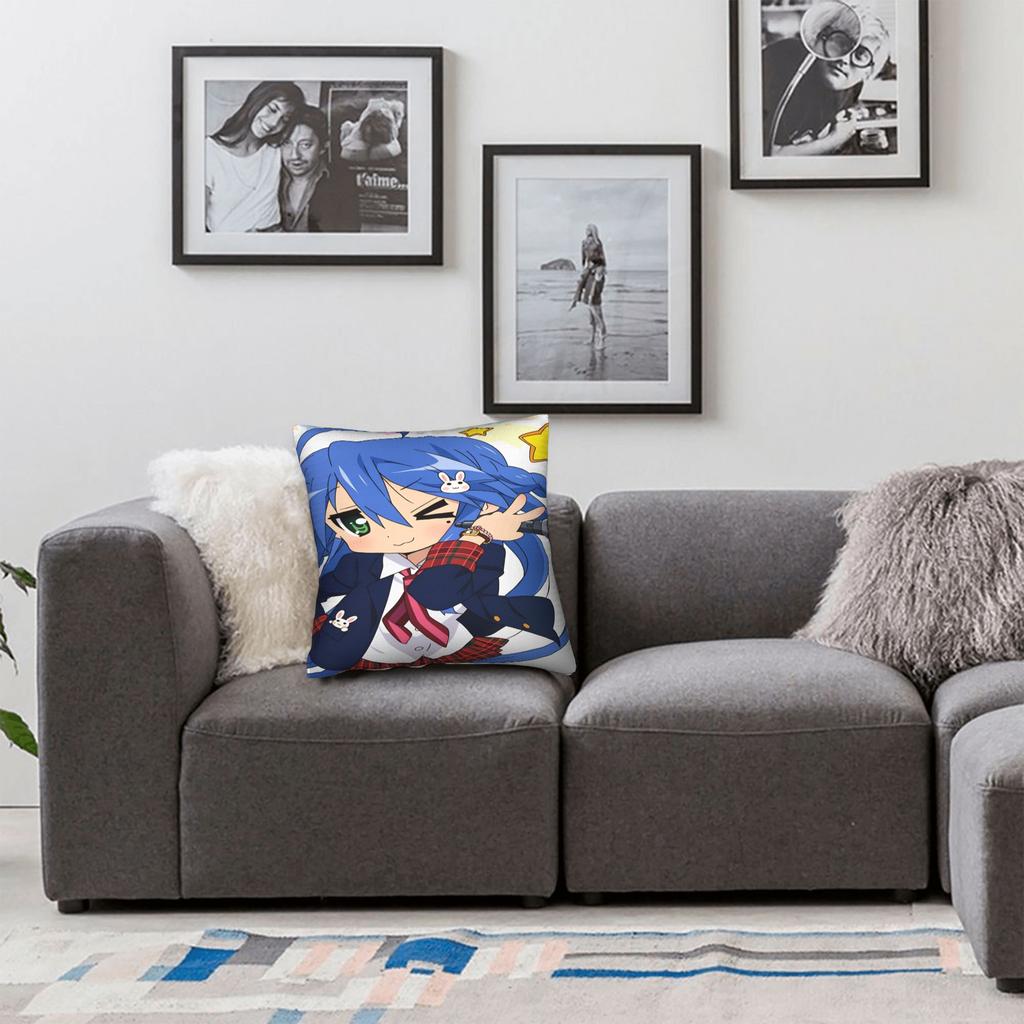 Pillow Cover Konata Izumi L-Lucky S-Star Vintage Pillow Case For Couch Sofa Bedroom Pillowcases