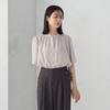 Comme Ca Ism Front and Back Gathered Blouse L Beige 2-Way 12-68CK25-205