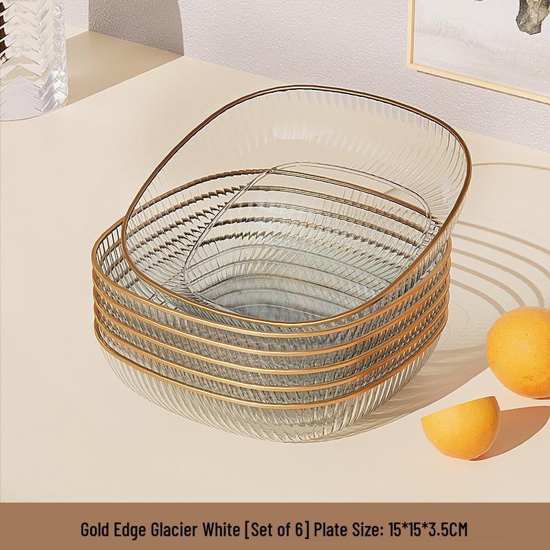 Elegant Transparent Vinegar and Snack Dish - Food Grade Plastic Plate for Dipping Sauces