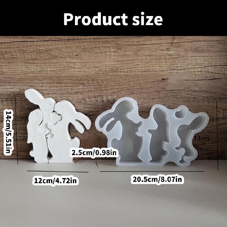 Rabbits Family Silicone Candle Molds for Handmade Candle Soap 3D Rabbits Silicone Molds for Fondant Chocolate Desserts