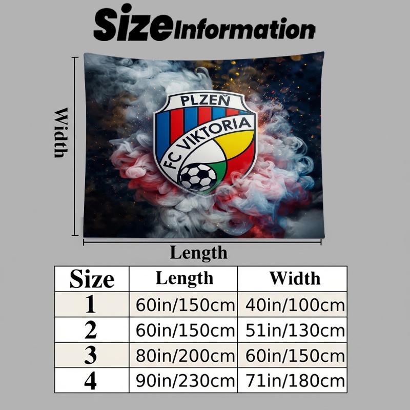 FC Viktoria Plzen Printed Tapestry – Wall Hanging for Bedrooms, Dorms, and Home Decor