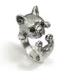 Retro Bulldog Puppy Ring For Men Women Cute Silver Color Adjustable Ring Pet Handmade Jewelry Accessories Unisex Gift For Lovers
