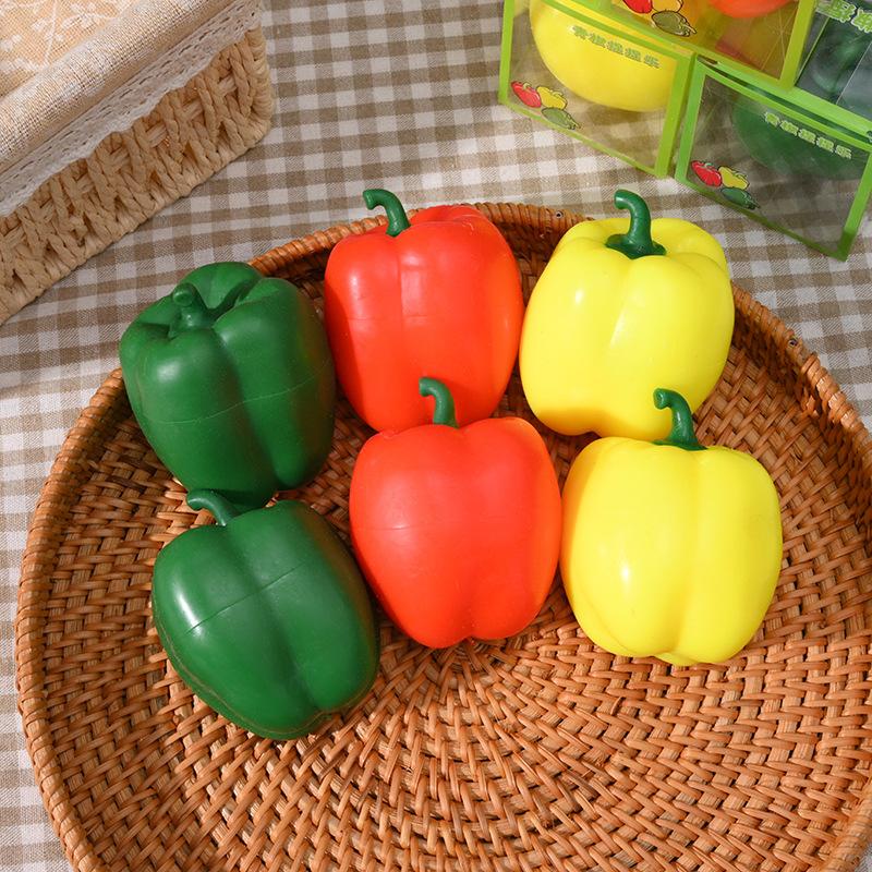 Latest Color Pepper Sphere Pinch Press Plaything Simulation Vegetables Pepper Pinch Slow Rebound Decompression Toy Stress Relief Vent Toy