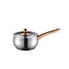 ZISIZ 16cm Double-Handle Golden Milk Pot