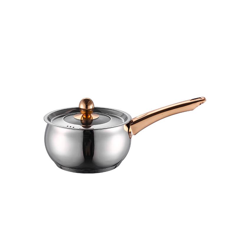 ZISIZ 16cm Double-Handle Golden Milk Pot
