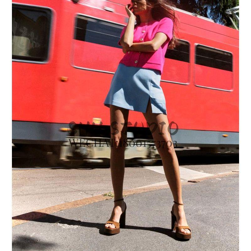 Spring New French style Graceful round Neck Stickers Pocket Decoration Breasted Design Short sleeve Knitted Outerwear 6427031