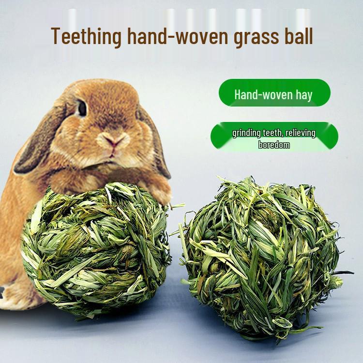 Handmade Grass Ball Toy for Small Pets - Rabbit, Chinchilla, Guinea Pig Teeth Grinding.
