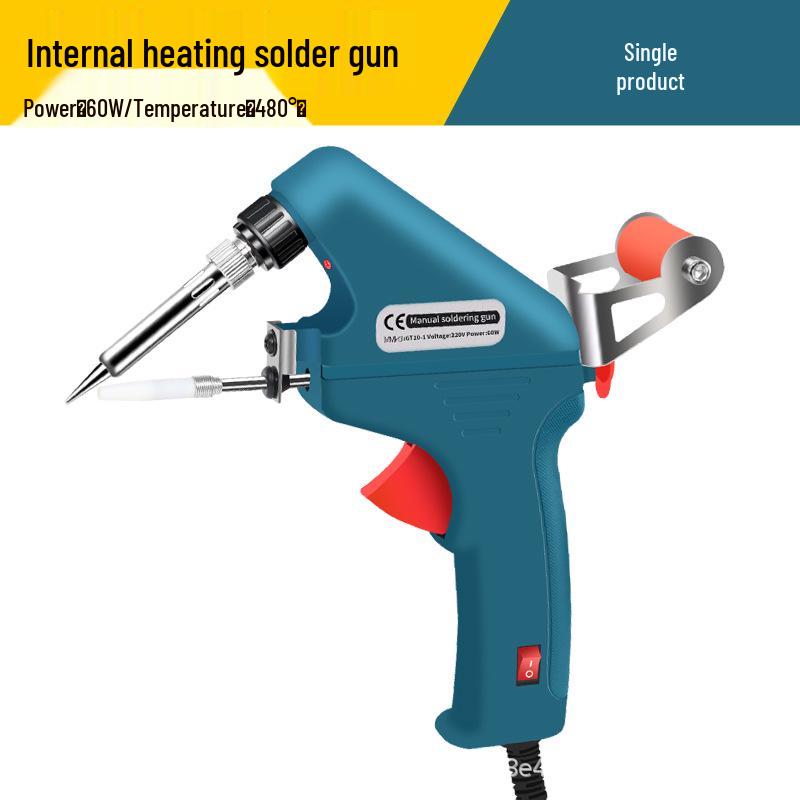 Handheld Portable 60W Electric Soldering Iron with Auto Solder Feed, US/EU Standard