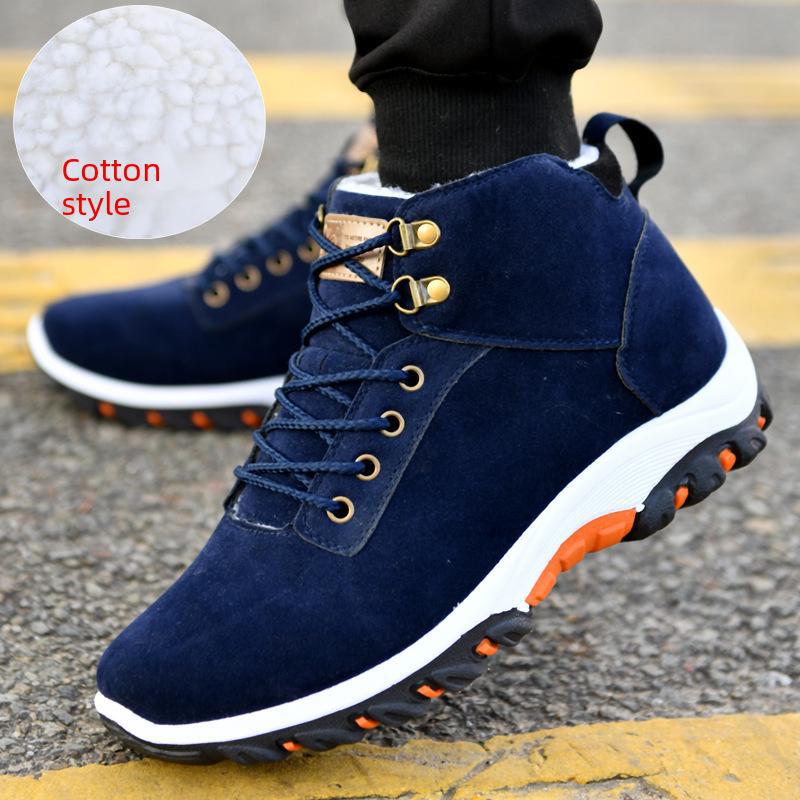 Men's High Top Winter Snow Boots with Velvet Lining - Warm, Sports-Style, Large Sizes Available