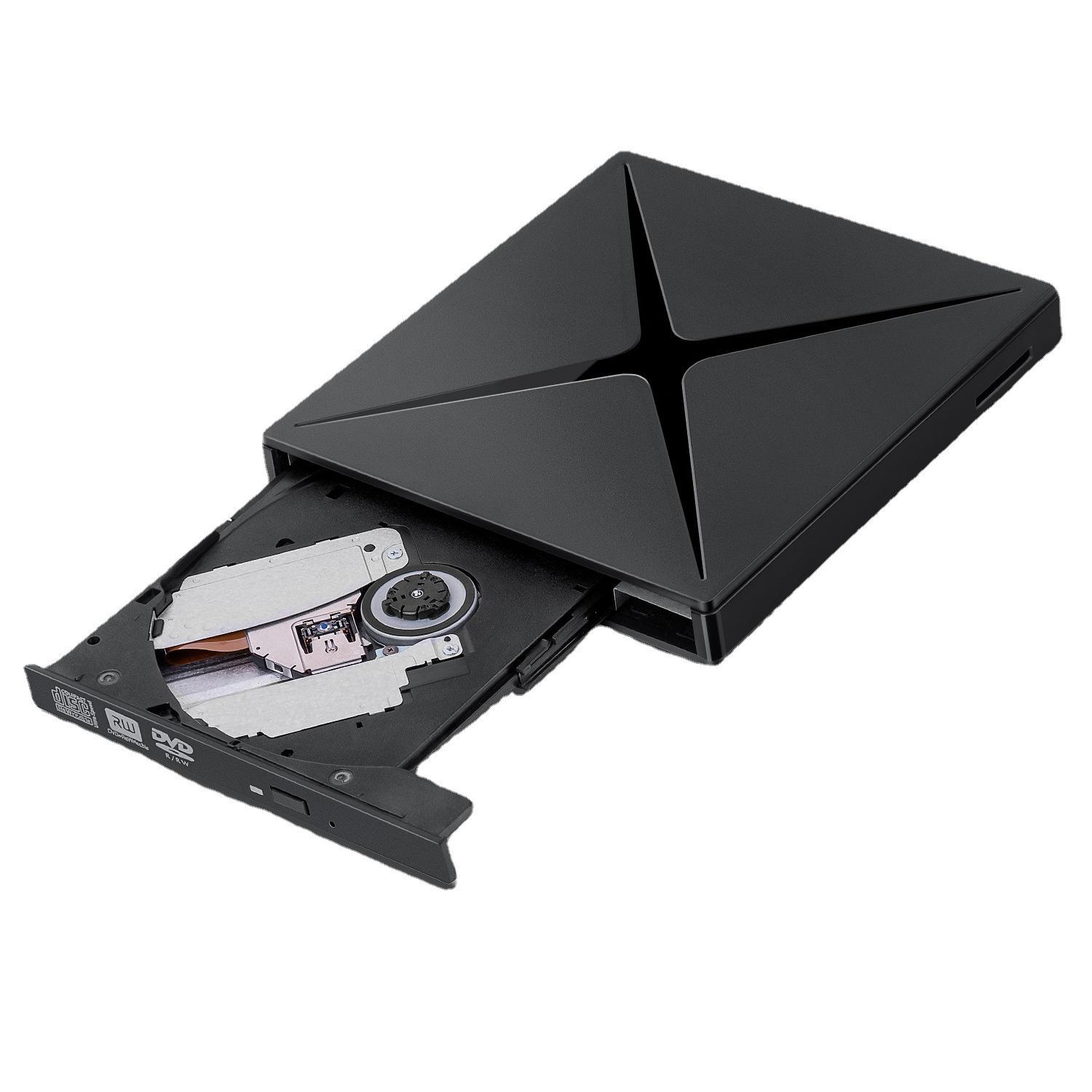 

USB 3.0 Устройство записи компакт-дисков/DVD Внешний оптический привод Разъем SD Кардридер Разъем USB Мобильный внешний оптический привод DVD-RWAA чёрный