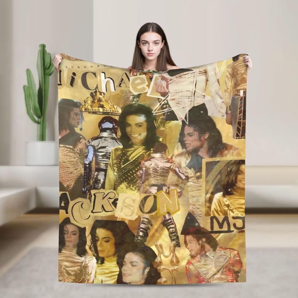 MJ King Of Pop Michael J-jackson Super Soft Blanket Plush Bedding Throws Funny Couch Chair Flannel Bedspread Sofa Bed Cover