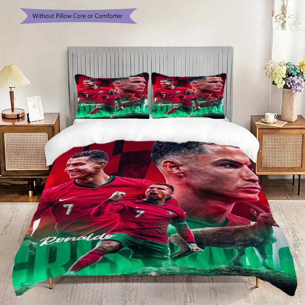 Ronaldo Legend Football Glory Threepiece Set Without Core 1 Duvet Cover 2 Pillowcase Without Core Bedding Set Soft And Comfortable
