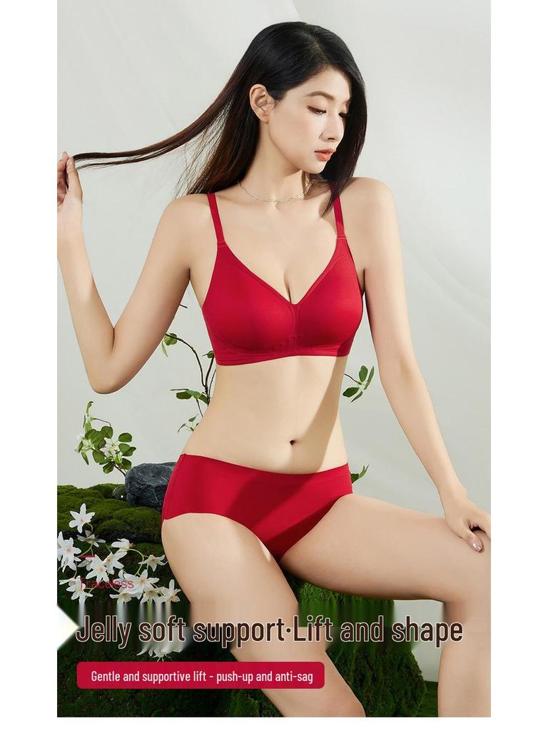 Damen Nahtloser Dünner Push-Up Jelly BH - Anti-Erschlaffung, Bequem, Bügellos, für Kleine Brust, Sommerstil (Modell 3006)