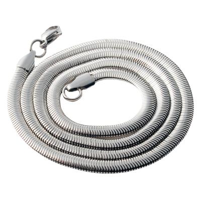 Flat Necklace Silver Color Snake Chain Men Gift Jewelry Various Length Soft Snake Bone Flat Snake Necklace For Women Men